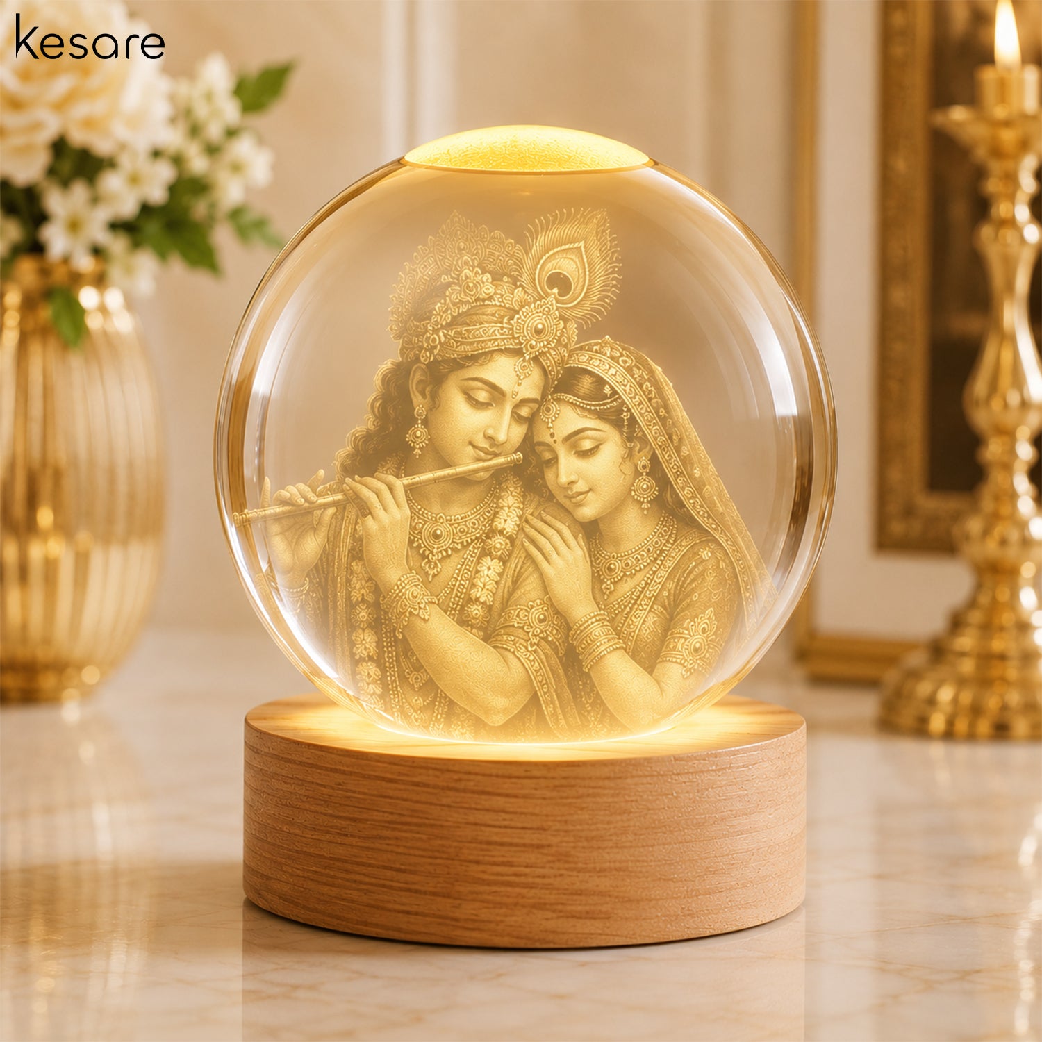 Kesare 3D Crystal Ball Night Lamp
