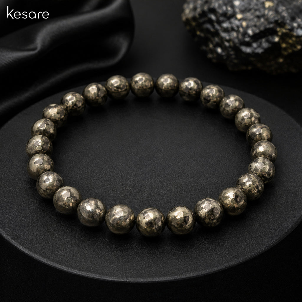 Kesare Raw Pyrite Bracelet I pyrite stone I pyrite crystal bracelet

