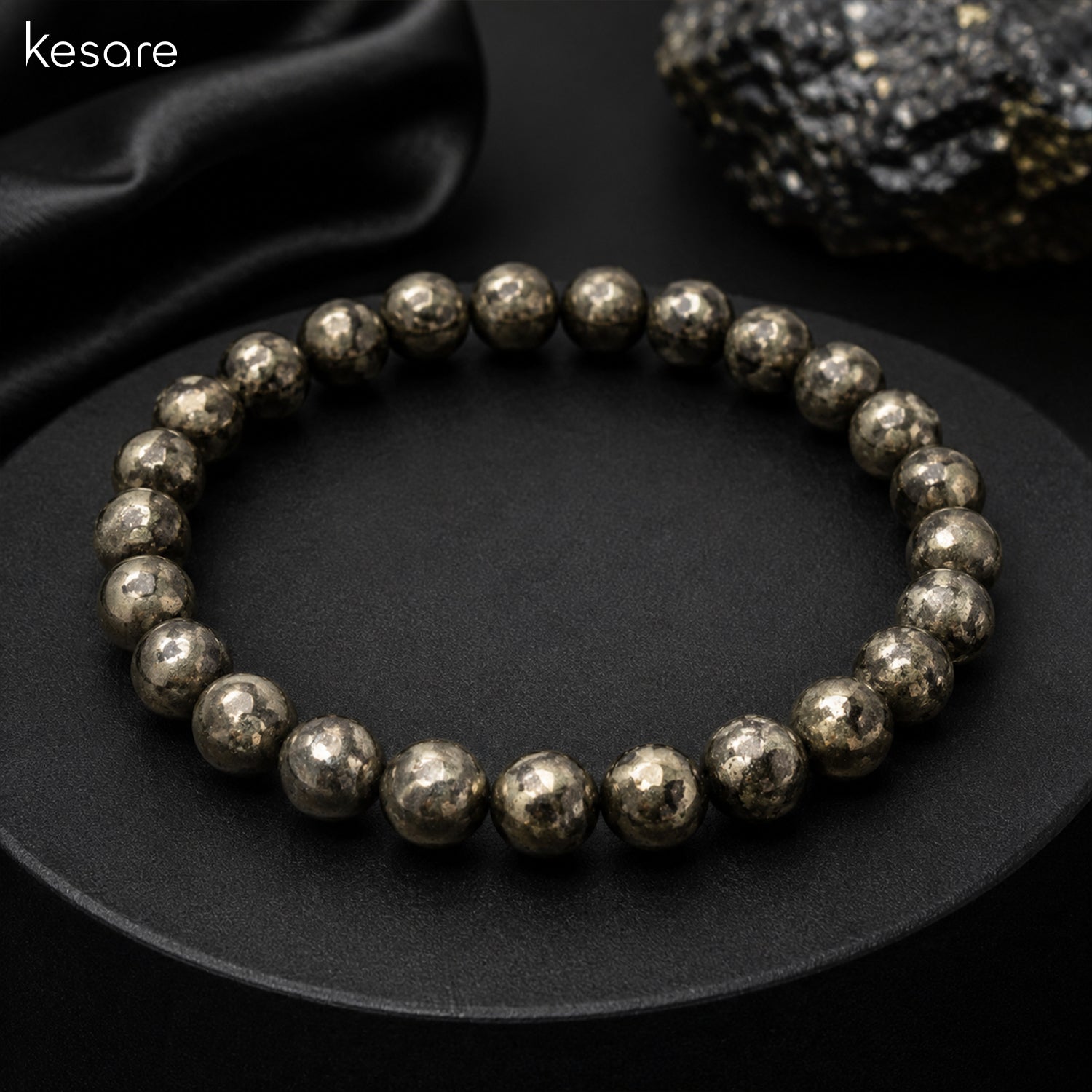 Kesare Raw Pyrite Bracelet I pyrite stone I pyrite crystal bracelet

