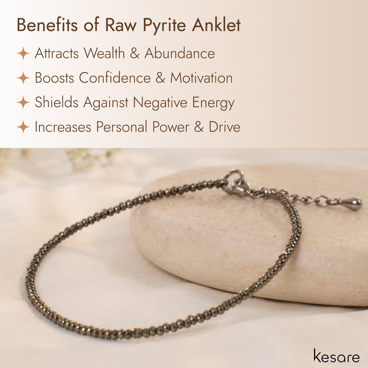 Kesare Raw Pyrite Anklet